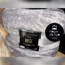 Cargar imagen en el visor de la galería, Manta plaid visón borrego gris
