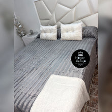 Cargar imagen en el visor de la galería, Manta plaid visón borrego gris
